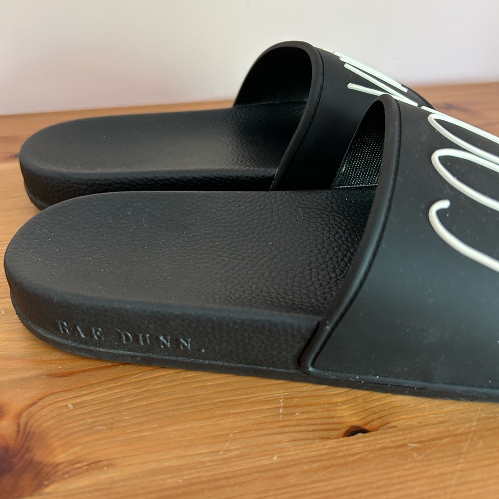 Rae Dunn Black Good Vibes Slide Sandals - Picture 6 of 15
